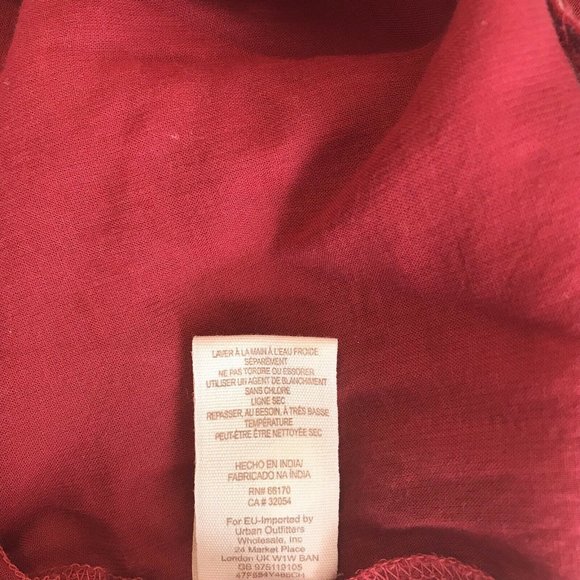 Free People Red Floral Peasant Tunic Dress Lace M - Picture 10 of 11